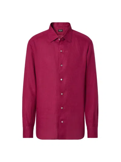 ZEGNA MEN'S OASI LINO SHIRT