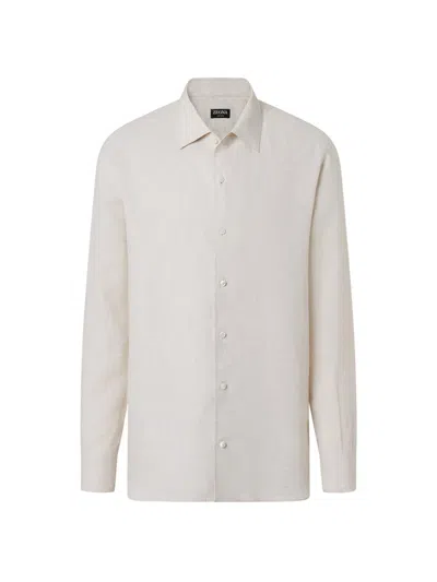 Zegna Oasi Lino Shirt In White
