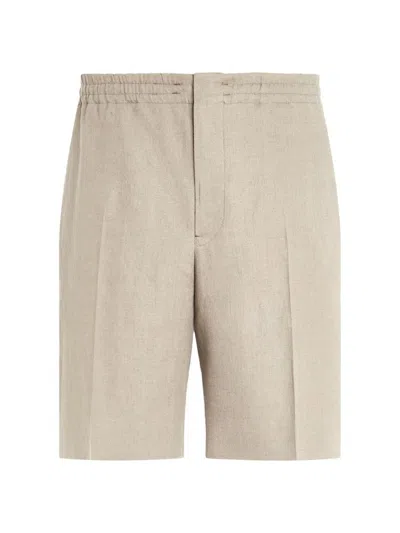 Zegna Men's Oasi Lino Shorts In Neutral