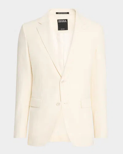Zegna Men's Oasi Lino Sport Coat In Wht Sld