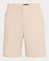Zegna Men's Oasi Lino Stretch Flat-front Shorts In Lt Bge Sld