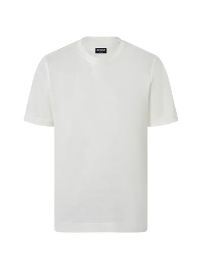 Zegna Knit Crew Neck T-shirt In White