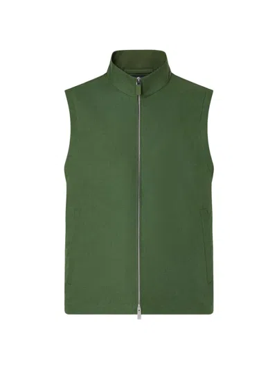 Zegna Men's Oasi Lino Vest In Green