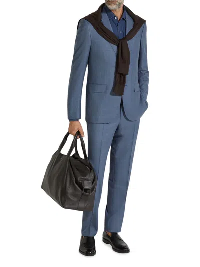 Zegna Men's Over-checked Two-piece Wool Suit