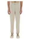 Zegna Elasticized Waist Regular Fit Linen Pants In Beige