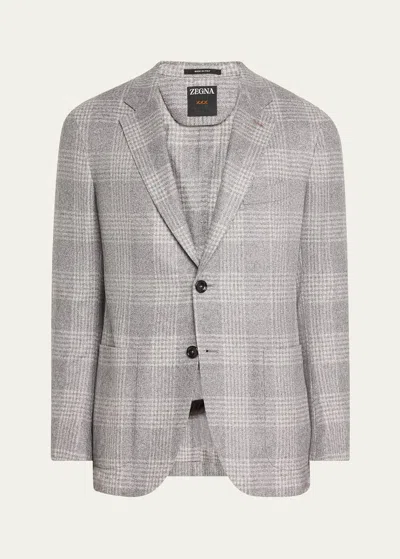 ZEGNA MEN'S PLAID SILK-WOOL SPORT COAT