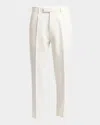 Zegna Off-white Pleated Trousers In N01 White Solid