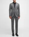Zegna Men's Prince Of Wales Centoventimila Wool Suit In Dk Gry Ck