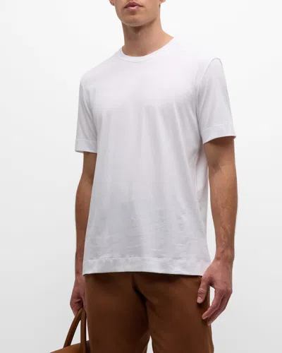 Zegna Men's Pure Cotton Crewneck T-shirt In White