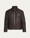 Zegna Nappa Leather Blouson In Dk Brw Sld