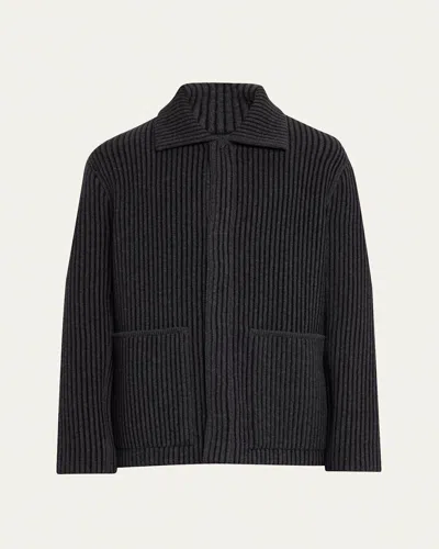 Zegna Brushed-knit Field Jacket In Black