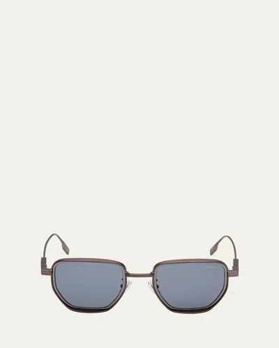 Zegna Men's Round Metal And Acetate Sunglasses
