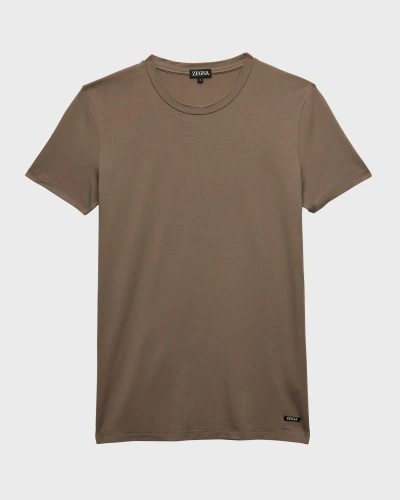 Zegna Men's Seacell Crewneck T-shirt In Green