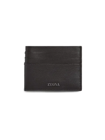 Zegna Men's Secondskin Card Case In Brown