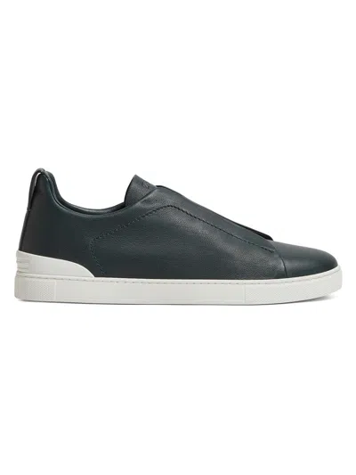 Zegna Triple Stitch Secondskin Sneakers In Black