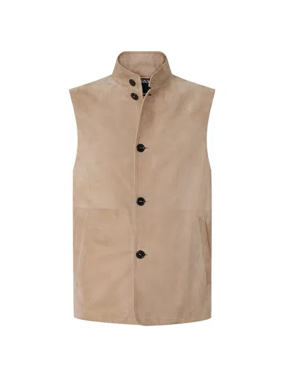Zegna Men's Secondskin Vest In Brown