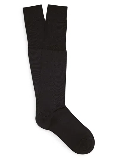 Zegna Men's Silk Blend Socks In Black