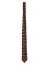 Zegna Slim Jacquard Silk Tie With Square Pattern In Multicolour