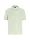 Zegna Men's Silk Polo Shirt In Light Aqua Green