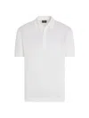Zegna Cotton Pique Polo Shirt With Chest Pocket In White