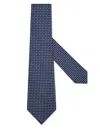 Zegna Geometric-pattern Silk Tie In Green