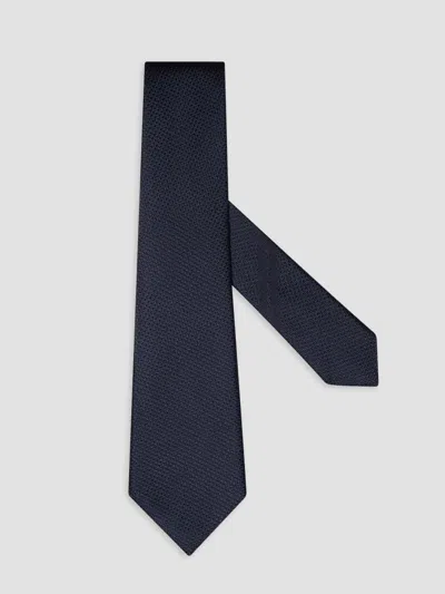 Zegna Men's Silk Tie In Navy Blue