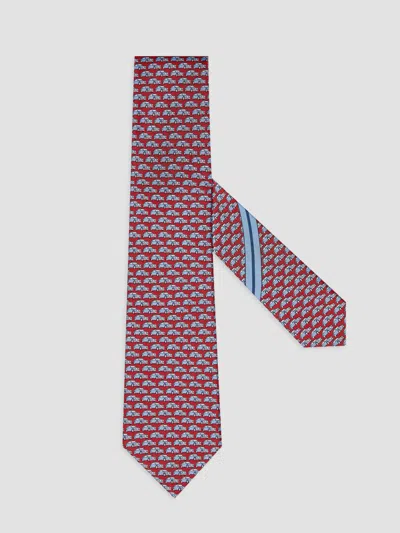 Zegna Men's Silk Tie In Burgundy