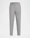 Zegna Men's Slim-fit Melange Pants In Gray
