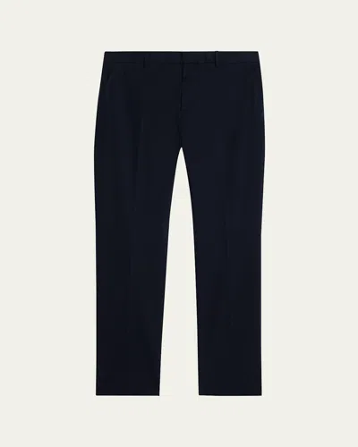Zegna Men's Slim Flat-front Pants In Blue