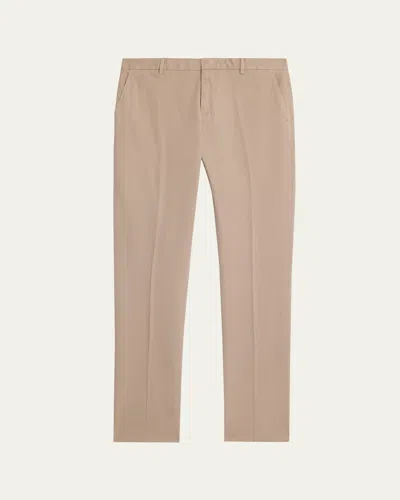 Zegna Men's Slim Flat-front Pants In Brown