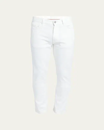 Zegna Men's Slim Stretch 5-pocket Pants In White