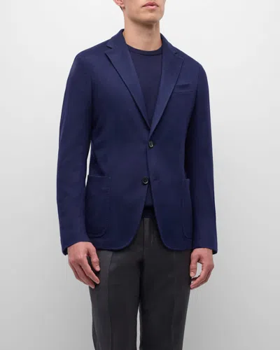 Zegna Men's Solid Cashmere Blazer In Nvy Sld