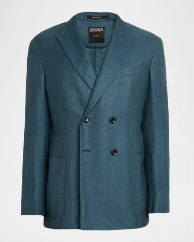 ZEGNA MEN'S SOLID CASHMERE-BLEND COUTURE JACKET