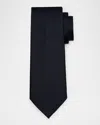 Zegna Men's Solid Pindot Silk Tie In Nvy Sld