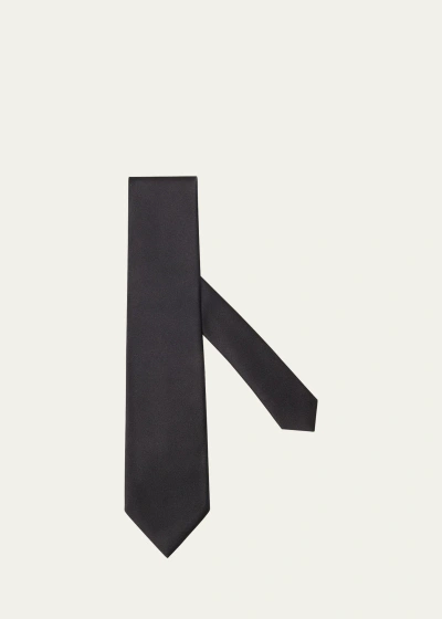 Zegna Men's Solid Silk Evening Tie, 8cm In Black