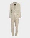 Zegna Men's Solid Trofeo Wool Suit In Md Bge Sld