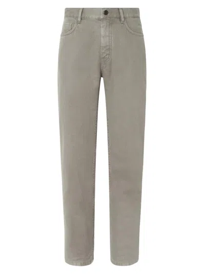 Zegna Men's Stretch Cotton And Linen Roccia Jeans In Gray