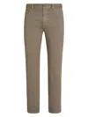 Zegna Men's Stretch Linen And Cotton Roccia Jeans In Dark Taupe