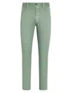 ZEGNA MEN'S STRETCH LINEN AND COTTON ROCCIA JEANS