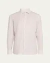 Zegna Men's Stripe Oasi Lino Casual Button-down Shirt In Dk Grystrp