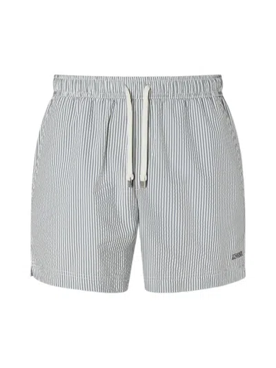 Zegna Regular Fit Stripe Swim Trunks In Multi