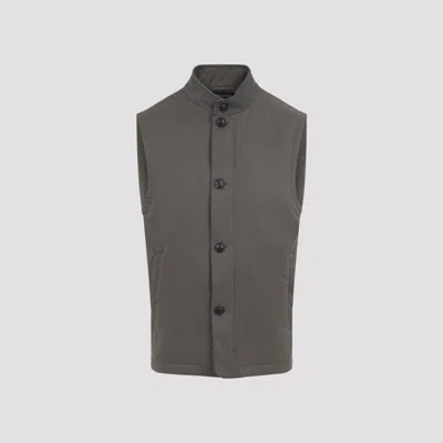 Zegna Single-breasted Vest In Gray