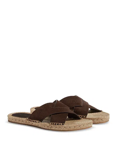 ZEGNA MEN'S SUEDE ESPADRILLE SANDALS