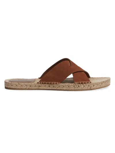 Zegna Men's Suede Espadrille Sandals In Foliage