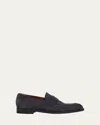 Zegna Men's Suede Rubber-sole Penny Loafers