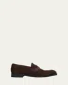 Zegna Men's Suede Rubber-sole Penny Loafers