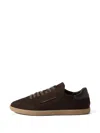 Zegna Suede Low Profile Sneakers Rubber Sole In Brown