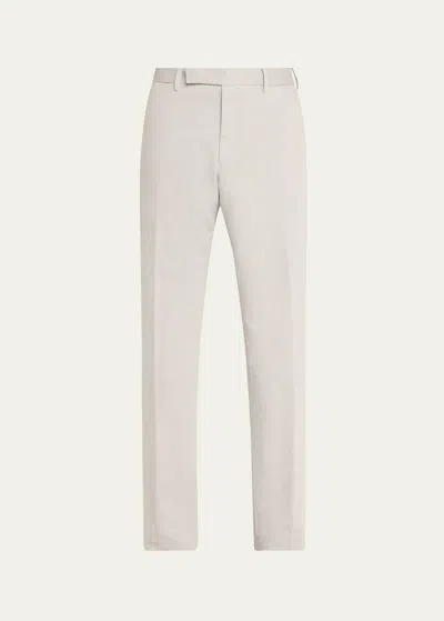 Zegna Cotton-linen Summer Chinos In Lt Gry Sld