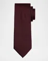 Zegna Men's Tic-weave Silk Tie In Red
