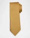 Zegna Men's Tonal Lattice-print Tie In Md Yel Fan